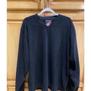 Blue Glacier Men's Sweater Long Sleeve Solid Black Size Large L V-Neck Pre-Owned